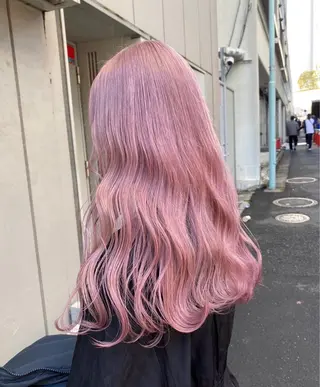 セミロング カラー ヘアアレンジ 🫧モテる💗ダメー ジレスハイトーン🫧のヘアスタイル