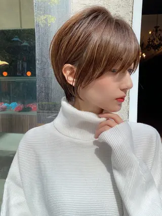 ショート カラー 縮毛矯正×艶髪カラー 髪質改善/三ツ木のヘアスタイル