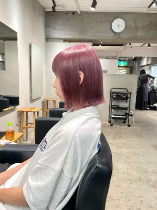 ミディアム カラー ボブ/縮毛矯正 🌟梅田盛一🌟のヘアスタイル