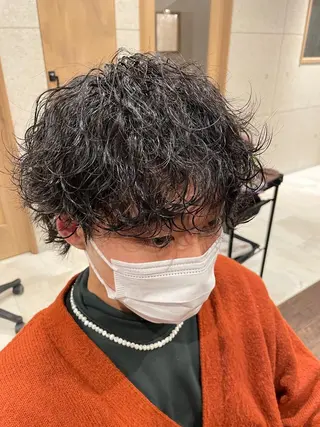パーマ メンズ 宮之本峻也/メンズ パーマ/透明感カラーのヘアスタイル
