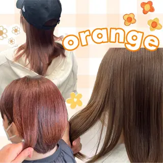 セミロング カラー 愛されヘア/ 暖色カラー/まいこのヘアスタイル