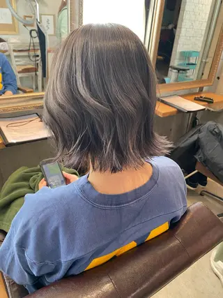 ミディアム カラー 似合わせカラーパーマ 🌿kitin米川のヘアスタイル