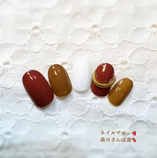 ネイル ショートネイル 森のさんぽ道のネイルデザイン