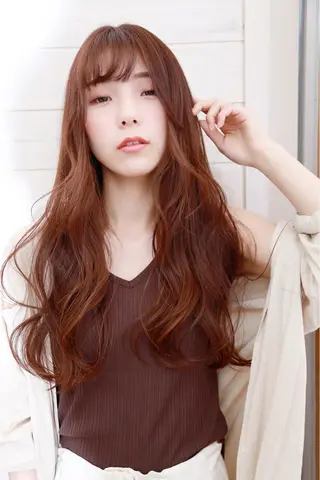 ロング カラー パーマ ヘアアレンジ トップスタイリスト 💙藤原 純のヘアスタイル