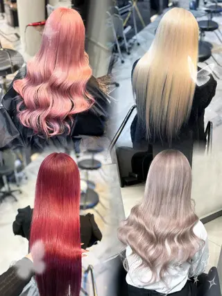 ロング カラー 大阪 梅田/ ハイトーン/エクステのヘアスタイル