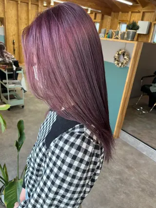 ミディアム カラー まろみ暖色×ボブ ×chia🕯のヘアスタイル
