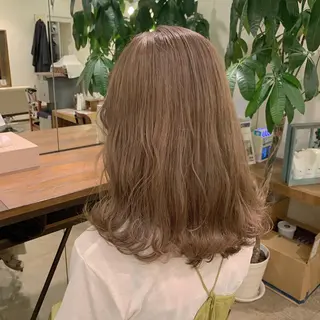 ミディアム カラー 【完全個室】髪質改善 暖色カラー/山崎唯奈のヘアスタイル