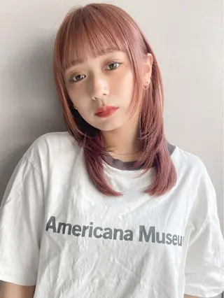 セミロング カラー Agnos 青山/ saya🌼のヘアスタイル