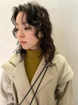 ミディアム パーマ ヘアアレンジ 丸山渉/表参道 レイヤーボブのヘアスタイル