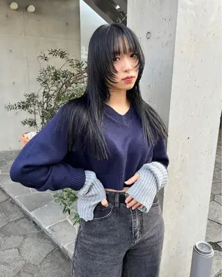 セミロング 🪷艶髪カラー🪷 Louwe三軒茶屋のヘアスタイル