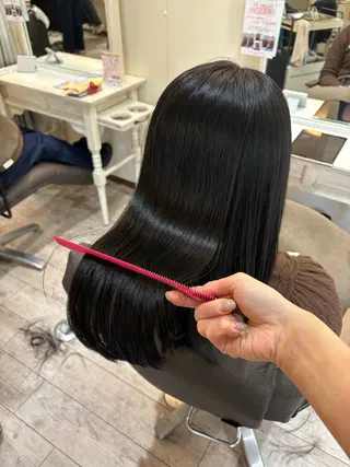 ロング カラー 艶カラー/縮毛矯正/ レイヤー/栄/あやかのヘアスタイル