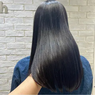 ロング 三箇島陽香/髪質改善 クロスパーマ縮毛矯正のヘアスタイル