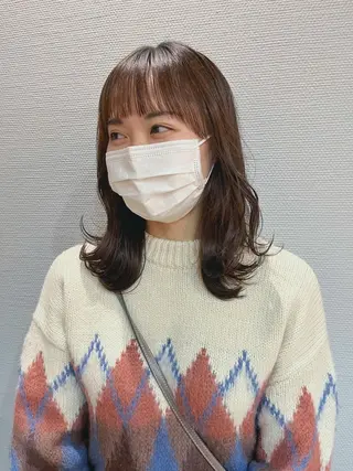 ミディアム かわい りほのヘアスタイル