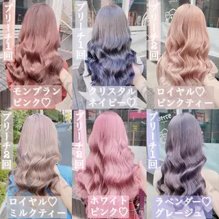 セミロング カラー ヘアアレンジ TAKUMAブリーチ /切りっぱなし🪽のヘアスタイル