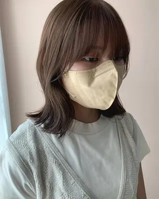 ミディアム カラー hub hair レイヤー/透明感のヘアスタイル