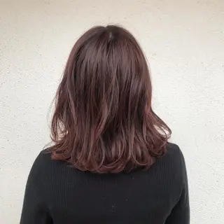ミディアム カラー ヘアアレンジ 酸性縮毛矯正🧴韓国 レイヤー/髪質改善のヘアスタイル