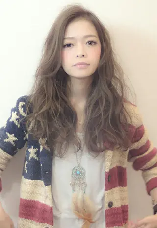 セミロング ロング カラー 辻 竜也　のヘアスタイル