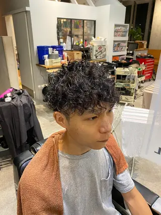 ショート カラー パーマ ヘアアレンジ メンズ TAIGA /メンズ美容師のヘアスタイル