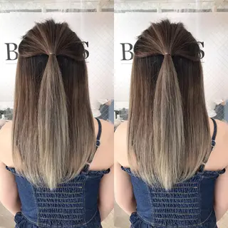 セミロング カラー ヘアアレンジ 縮毛矯正 髪質改善寺坂雄飛💐のヘアスタイル