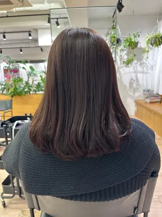ミディアム 切りっぱなし/髪質 改善矯正/さやか🫧のヘアスタイル
