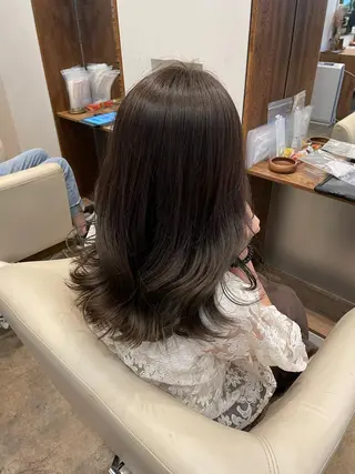セミロング カラー 【完全個室】髪質改善 暖色カラー/山崎唯奈のヘアスタイル