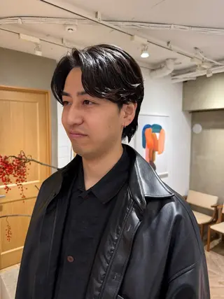 ミディアム パーマ メンズ シャドウパーマ 田形清流のヘアスタイル