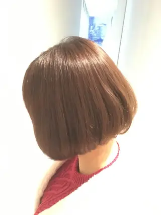 ショート カラー パーマ パピヨンロゼ 髪質改善/酸性のヘアスタイル