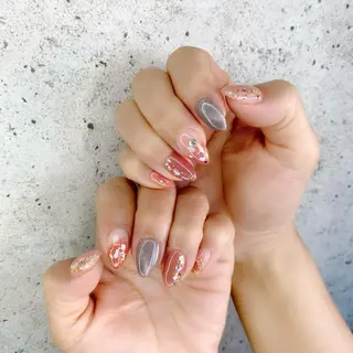 ミディアム カラー パーマ ヘアアレンジ メンズ キッズ ネイル マツエク・マツパ Salon Ｋのネイルデザイン