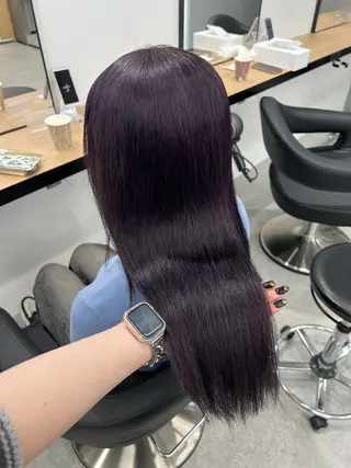 ロング カラー 暗髪🩶ラベンダー/ ブルー/ユウナ🤍のヘアスタイル