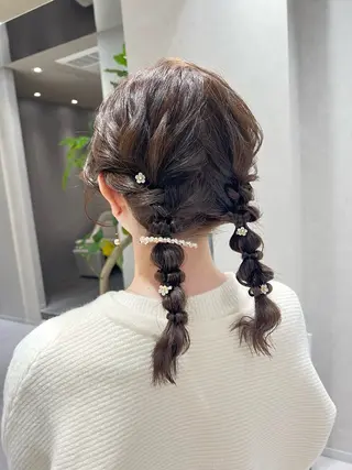 ミディアム カラー ヘアアレンジ 新宿color🐝 AYAKA🌈💖のヘアスタイル