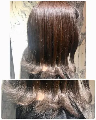 ミディアム カラー 藤井 さと実のヘアスタイル