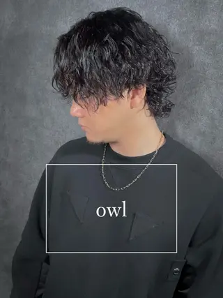 ミディアム パーマ メンズ メンズサロン【owl 心斎橋】難波/アメ村のヘアスタイル