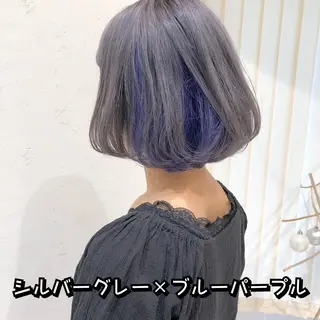 ミディアム カラー パーマ ヘアアレンジ ハイトーン特化🤍 浦住のヘアスタイル