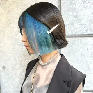 ショート カラー 癖毛救済✂️ボブ /髪質改善ストレートのヘアスタイル