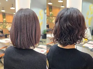 ミディアム パーマ 野村 果音(カノン)のヘアスタイル