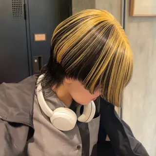 ミディアム カラー デザインカラー 🥨HAZUKiのヘアスタイル