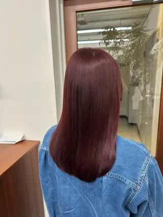 ミディアム カラー 縮毛矯正・透明感 カラー💙acoのヘアスタイル