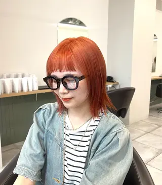 ミディアム カラー 赤みゼロ/透明感 カラー🌿KANTAのヘアスタイル