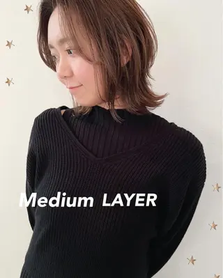 ミディアム カラー 市川 千夏のヘアスタイル