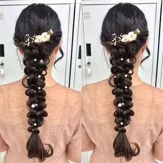 ロング ヘアアレンジ ヘアメ🎀推しカラー 🥣横浜/しほ🧸のヘアスタイル