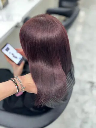 セミロング カラー 🫧韓国風透明感 ヘア🫧towaのヘアスタイル