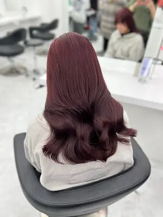 セミロング カラー 💖似合わせカラー レイヤー💖縮毛矯正のヘアスタイル