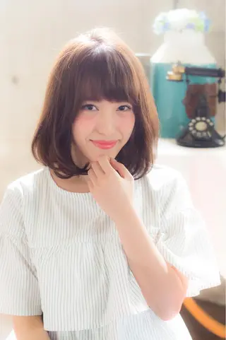 ミディアム カラー 髪質改善、縮毛矯正 店長浅野太郎のヘアスタイル