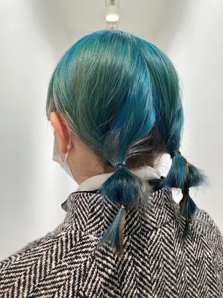 ミディアム カラー スキバサミを使わない カット🌼唯🌼のヘアスタイル