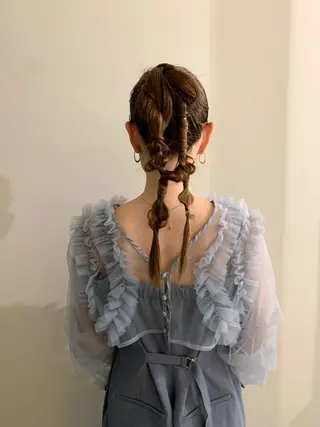 セミロング カラー ヘアアレンジ 落合希 Olivebeigeのヘアスタイル