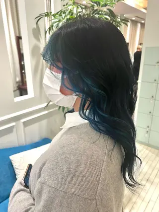セミロング カラー パーマ ヘアアレンジ 🌈インナーカラー ‘ショウマ’🌈のヘアスタイル