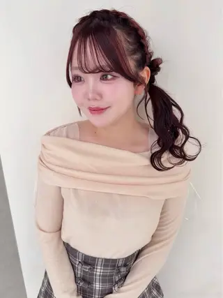 ロング ヘアアレンジ 透明感カラー 💞みどりのヘアスタイル