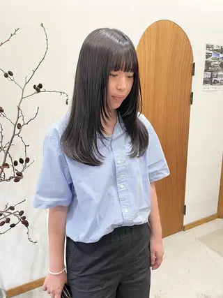 セミロング カラー ヘアアレンジ ena/ブリーチなし 透明感・レイヤー🎀のヘアスタイル