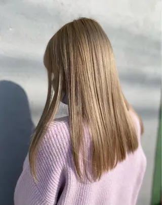 ロング カラー 酸性ストレート/ブリ ーチなしWカラー河本のヘアスタイル