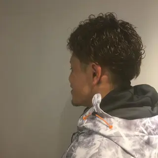 ミディアム カラー パーマ メンズ しのはら まどかのヘアスタイル